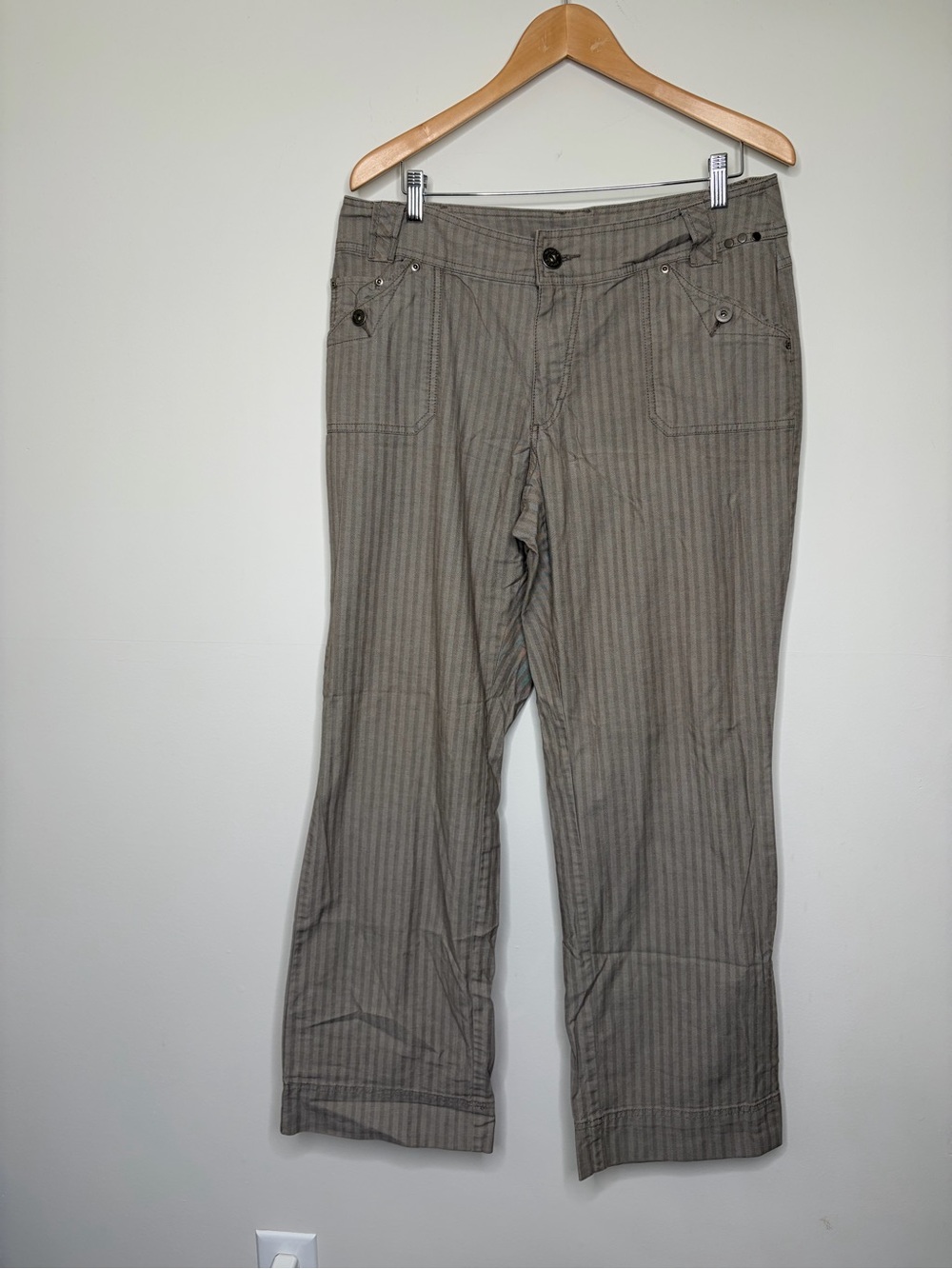 Y2K vintage Pinstripe Pants in Taupe office siren preppy